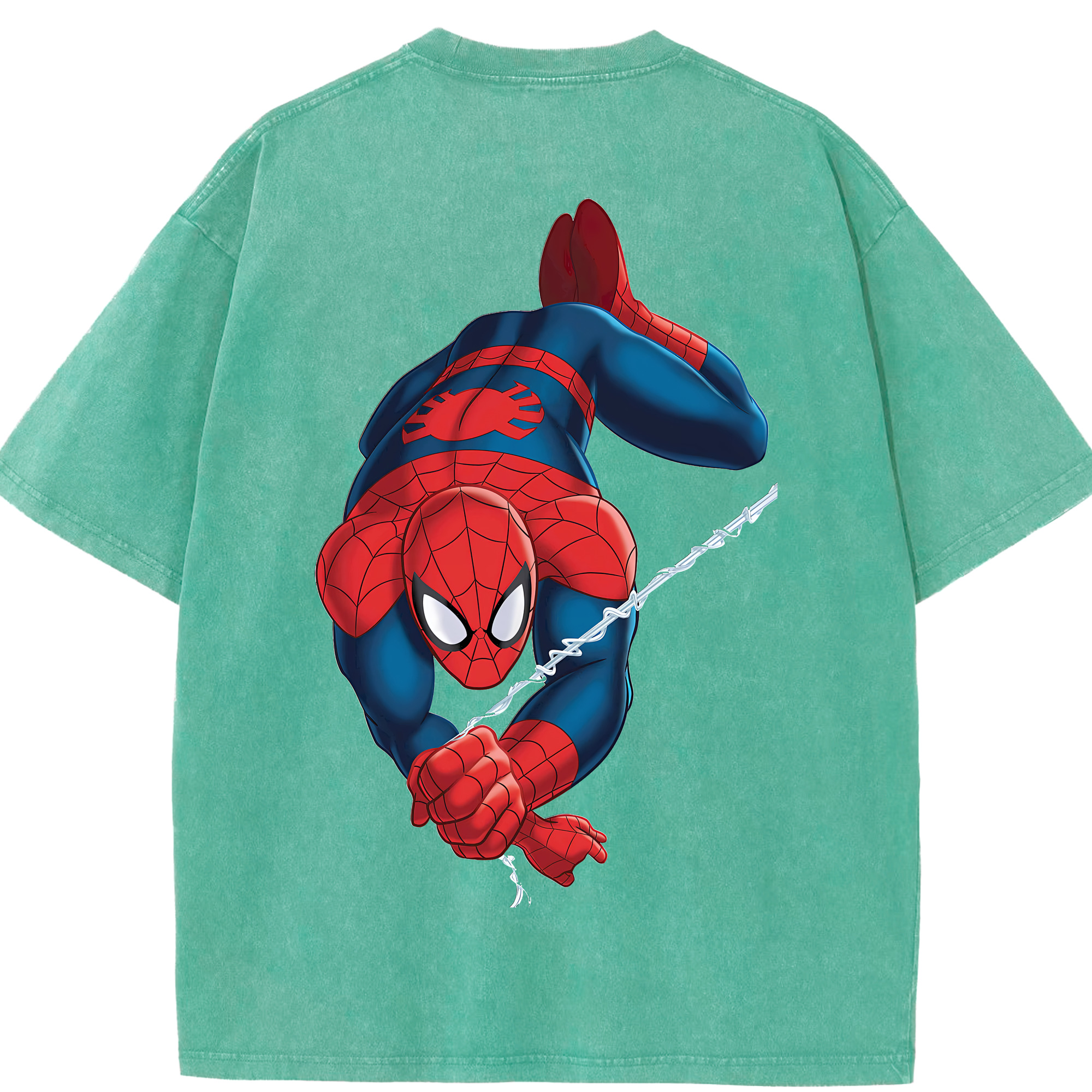 （画像用） Spider Man スパイダーマン 綿100% ヴィンテージ風 半袖Tシャツ（背面プリント）